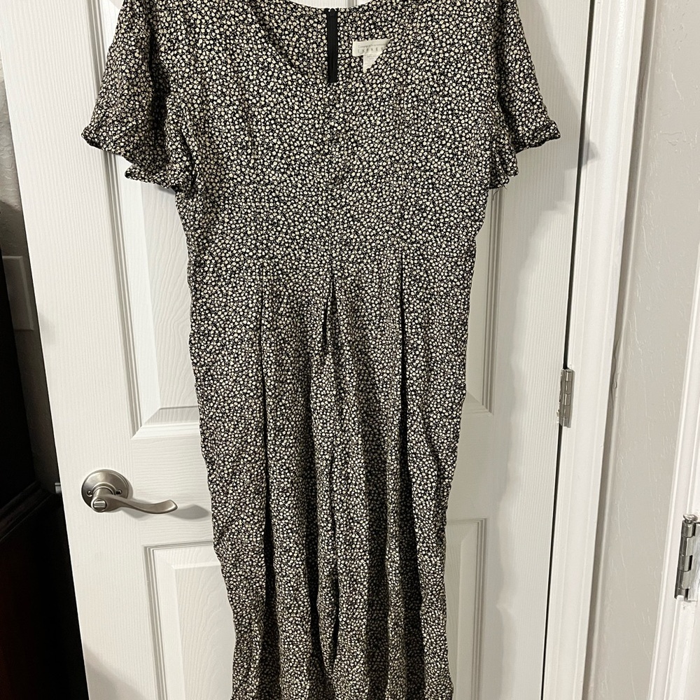 Express Monochrome Floral Jumpsuit
